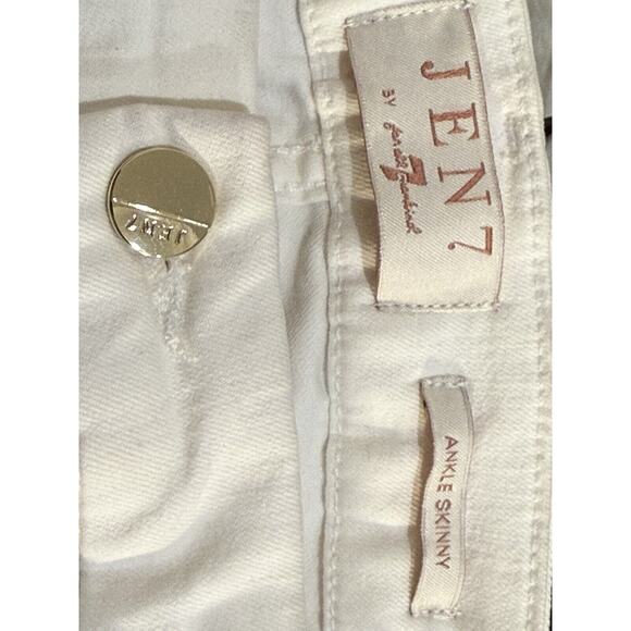 JEN7 by 7 For All Mankind Ankle Straight Jeans Size 16 White enhanceME Slimming - Picture 3 of 5